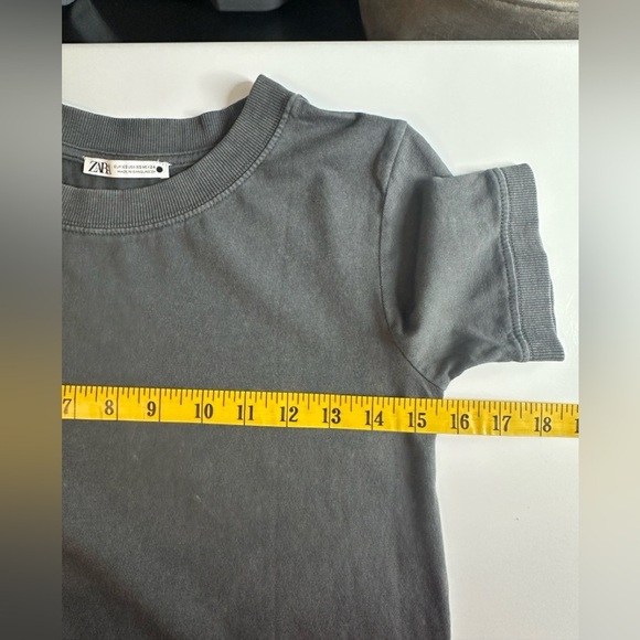 Zara Women’s Crew Neck Short Sleeve Tee Gray Wash Sz XS - Picture 8 of 10